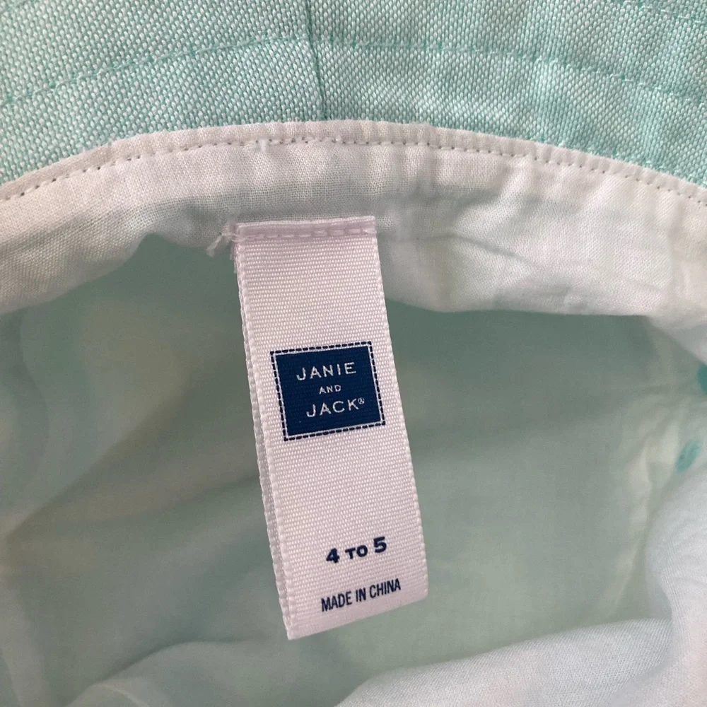 Janie and Jacket Bucket Hat Mint Green/Aqua Blue 4 to 5